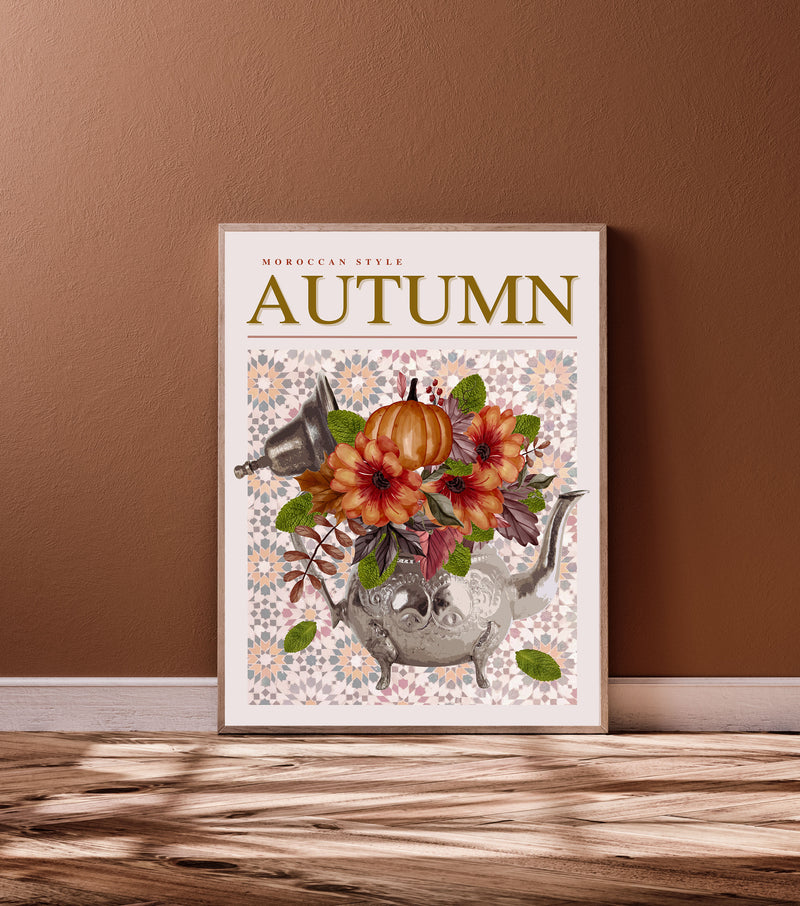 Autumn Teapot Poster