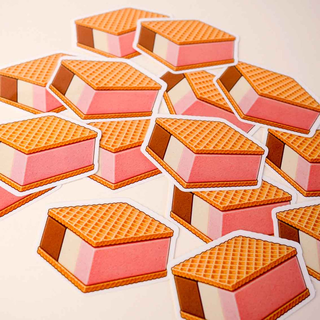 Glace gaufrette - Sticker ou Magnet