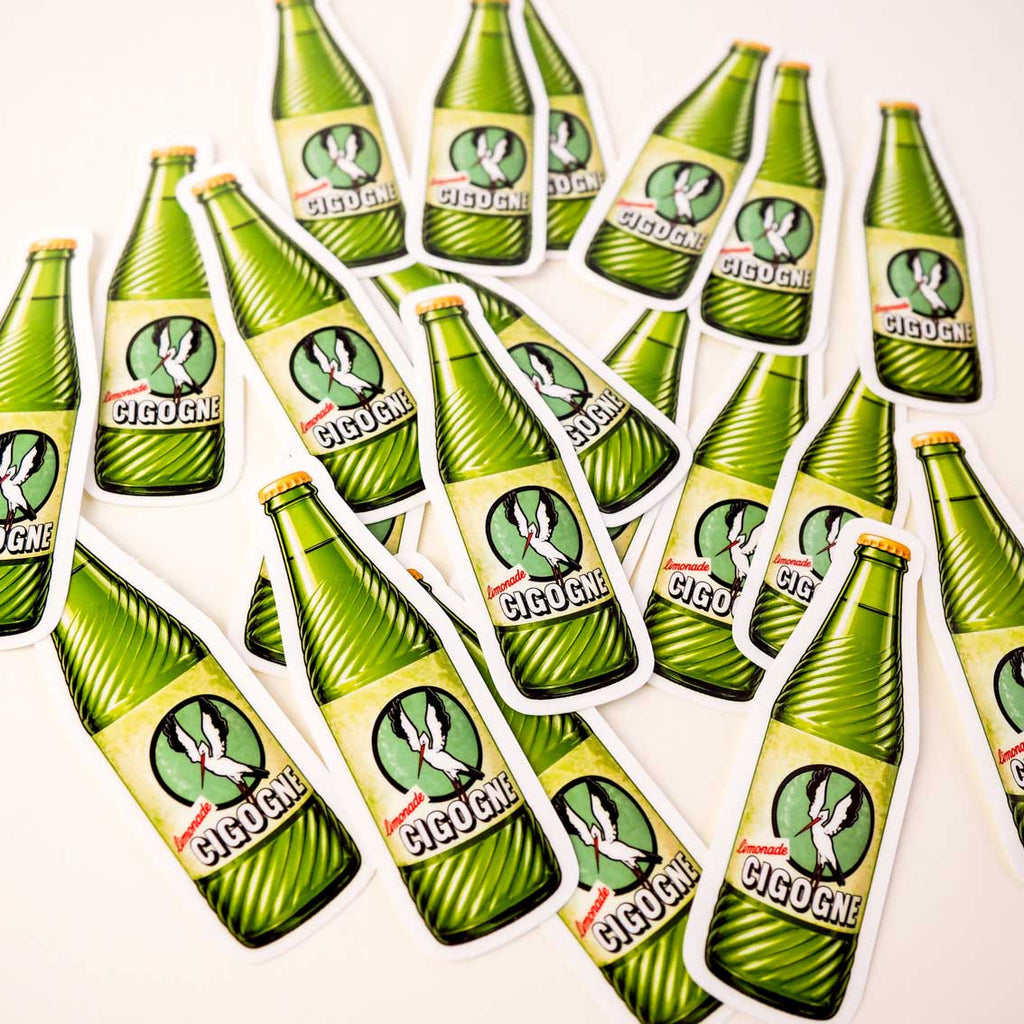 Bouteille Cigogne - Sticker ou Magnet