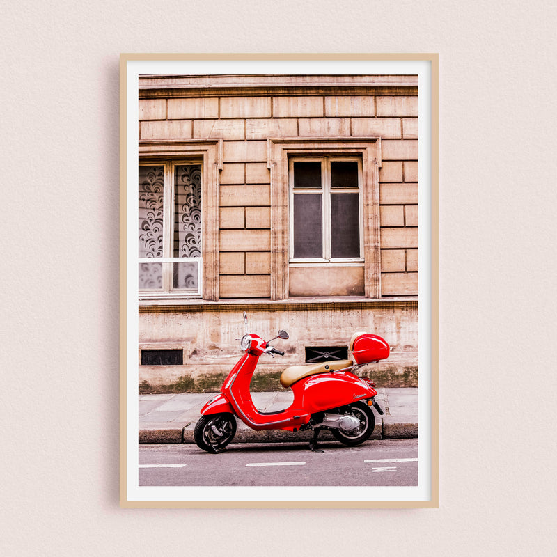 Vespa Rouge | Paris, France - 21x30cm